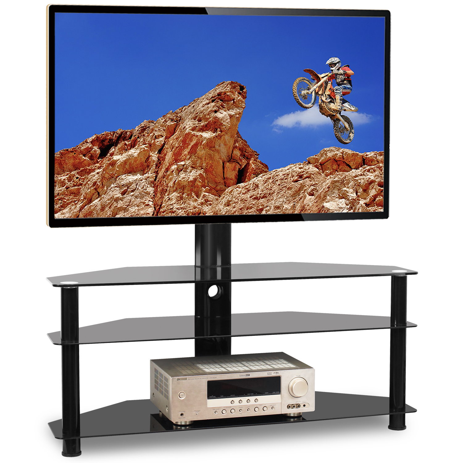 Mainor Tv Stands For Tvs Up To 70" Within Widely Used 5rcom Floor Tv Stand With Swivel Mount For Flat Curved (View 21 of 25)