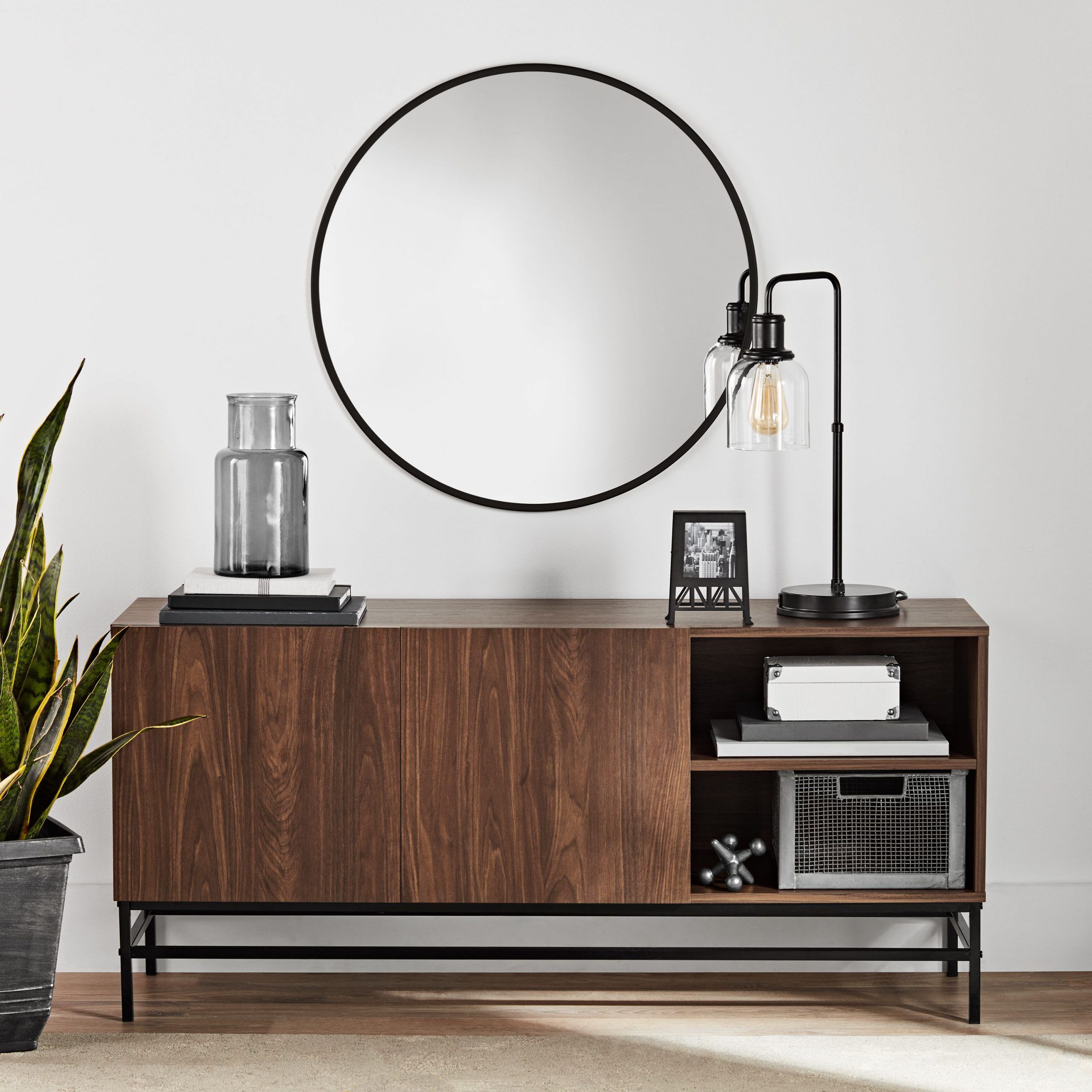 Mainstays Sumpter Park Console Table, Canyon Walnut Within 2017 Mainstays Parsons Tv Stands With Multiple Finishes (View 4 of 10)