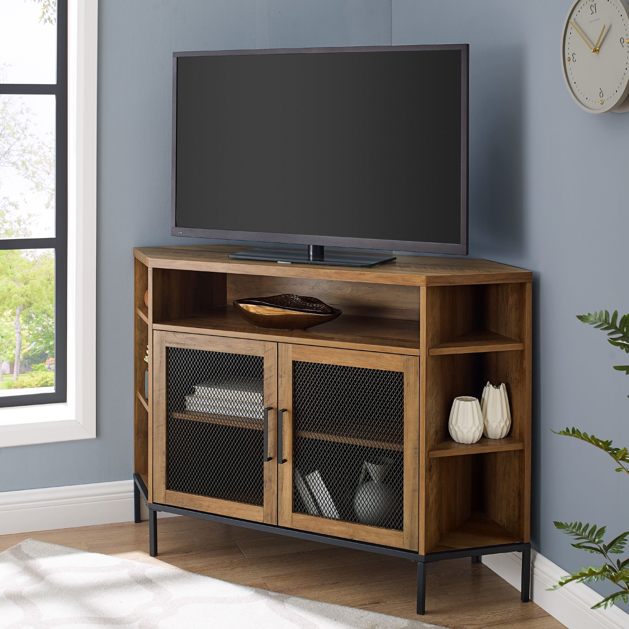 Featured Photo of Top 10 of Corner Tv Stands for Tvs Up to 48" Mahogany