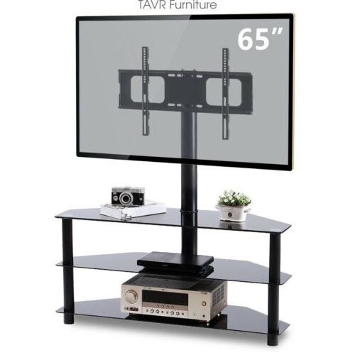 Modern Floor Tv Stands With Swivel Metal Mount Pertaining To Latest Corner Floor Tv Stand With Swivel Mount (View 7 of 10)