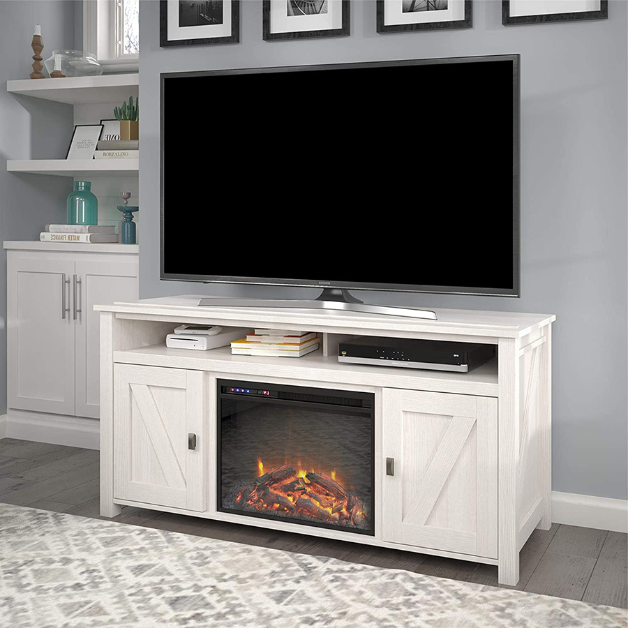 Most Current The Top 10 Best Electric Fireplace Tv Stands Of 2021 Regarding Claudia Brass Effect Wide Tv Stands (Photo 10 of 10)