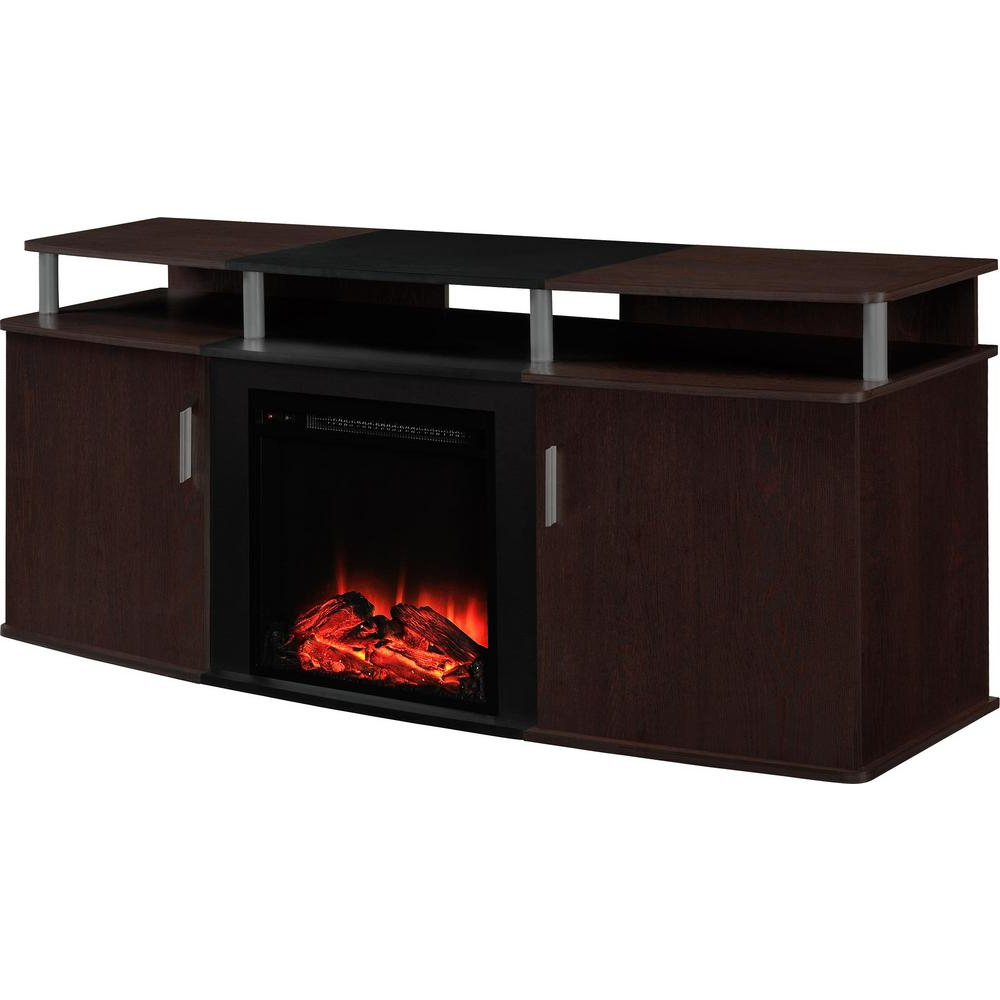 Most Popular Ameriwood Home Carson Tv Stands With Multiple Finishes For Ameriwood Home Cherry And Black Winsdsor 70 In. Tv Stand (Photo 7 of 10)