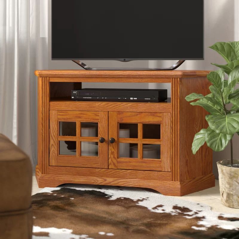 Most Popular Glastonbury Solid Wood Corner Tv Stand For Tvs Up To 50 Intended For Camden Corner Tv Stands For Tvs Up To 50" (View 7 of 10)