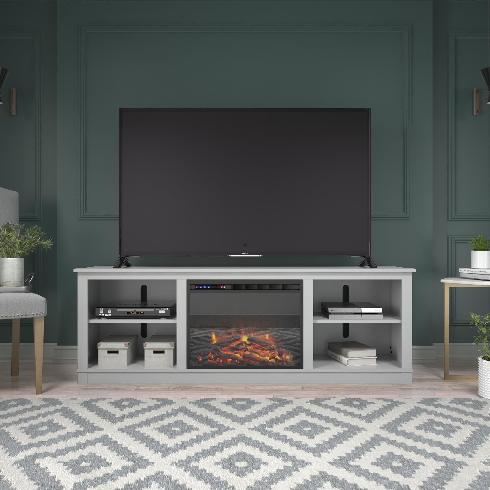 Most Popular Sahika Tv Stands For Tvs Up To 55" Intended For Ameriwood Home Kahle Fireplace Tv Stand For Tvs Up To 75 (Photo 12 of 25)
