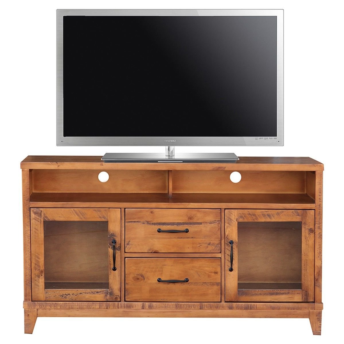 Most Recent Manhattan 2 Drawer Media Tv Stands Pertaining To Belfort Pine Timber 2 Door 2 Drawer High Tv Stand, 140cm (Photo 7 of 25)