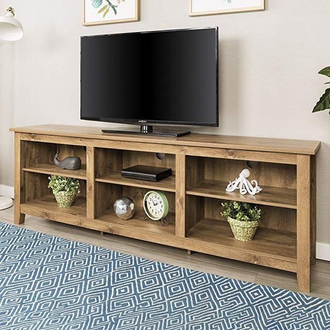 Most Recent New 70 Inch Wide Barnwood Finish Television Stand Review Intended For Mainor Tv Stands For Tvs Up To 70" (Photo 12 of 25)