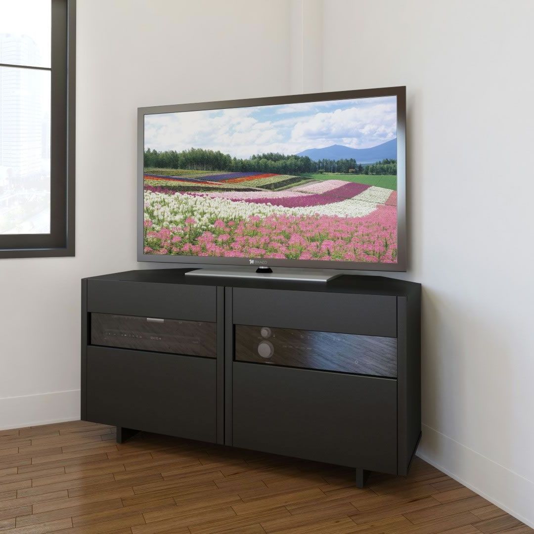 Most Recent Nexera Vision 48 Inch Corner Tv Stand (black) – Disc Nx Within Edgeware Black Tv Stands (View 7 of 10)