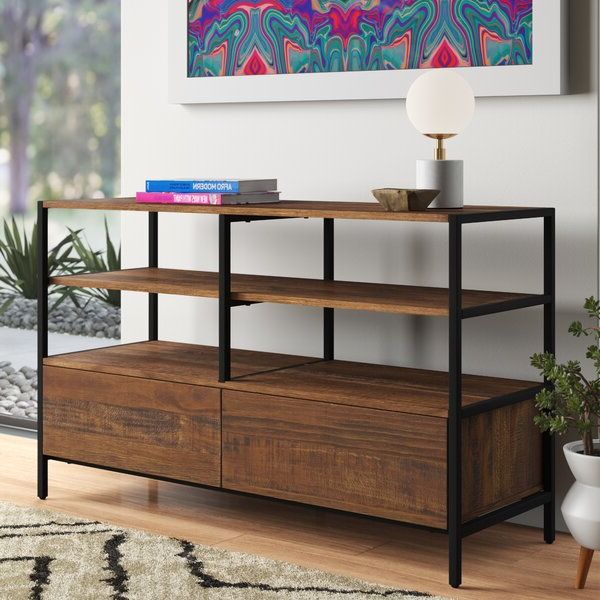 Most Up To Date Sahika Tv Stands For Tvs Up To 55" Within Karmen Solid Wood Tv Stand For Tvs Up To 55 Inches (Photo 18 of 25)