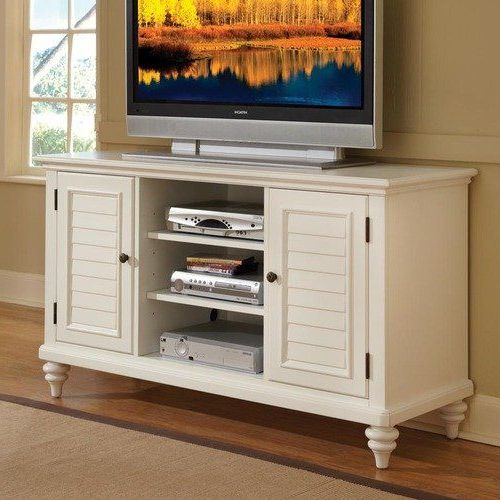 Naples Corner Tv Stands Intended For Best And Newest Home Styles Bermuda 56'' Tv Stand In Brushed White (View 2 of 10)