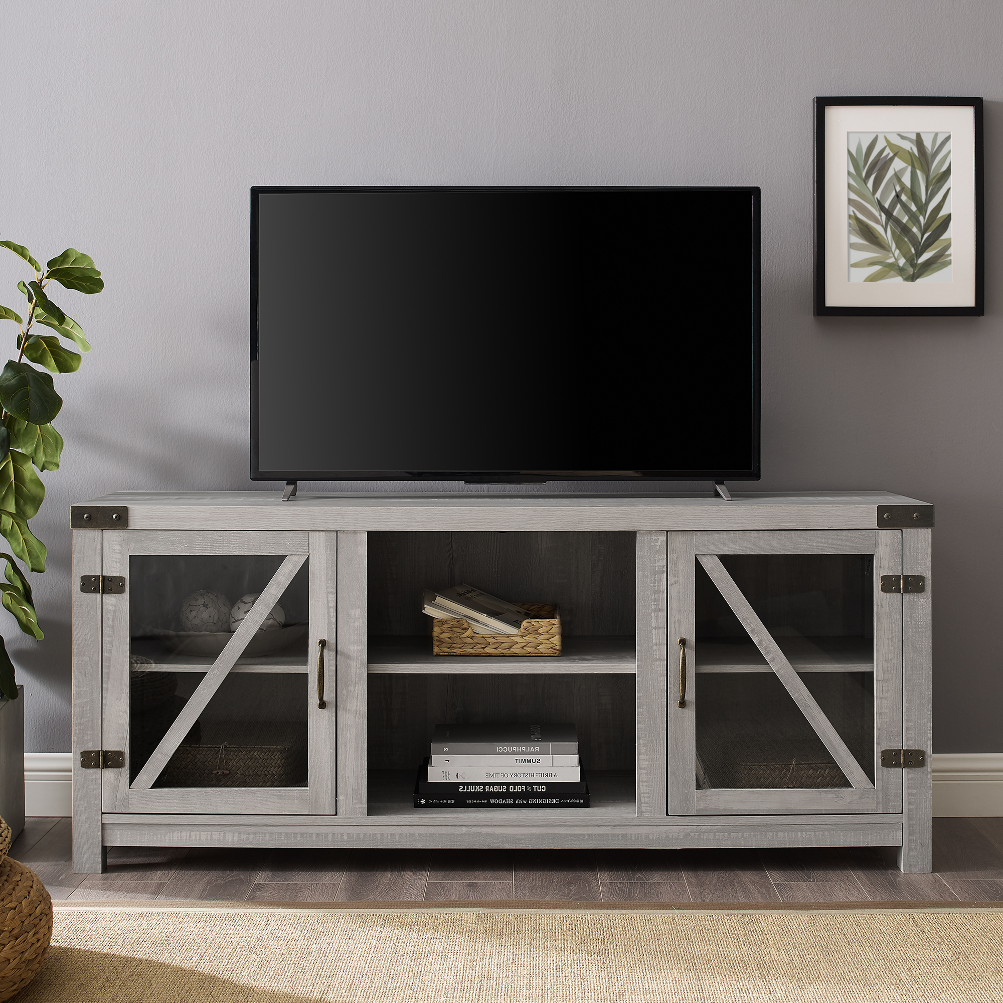 Newest Calea Tv Stands For Tvs Up To 65" Intended For Manor Park Modern Farmhouse Tv Stand For Tvs Up To  (View 3 of 25)