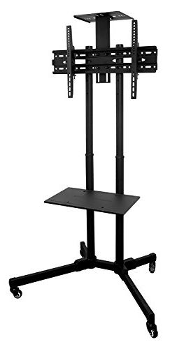 Newest Easyfashion Adjustable Rolling Tv Stands For Flat Panel Tvs For Mount It! Mi 876 Tv Cart Mobile Tv Stand Wheeled Height (View 10 of 10)