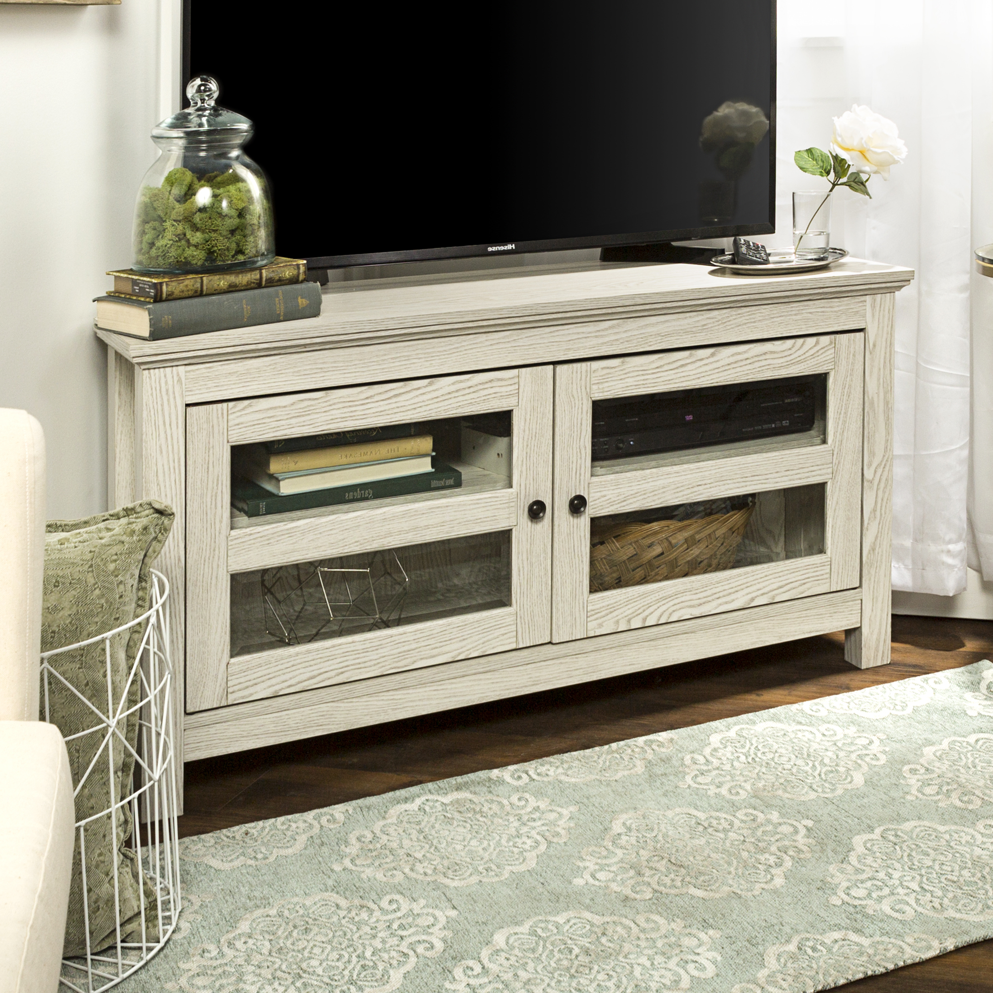 Newest Walker Edison Wood Corner Tv Stand For Tvs Up To 48 In Spellman Tv Stands For Tvs Up To 55" (Photo 11 of 25)