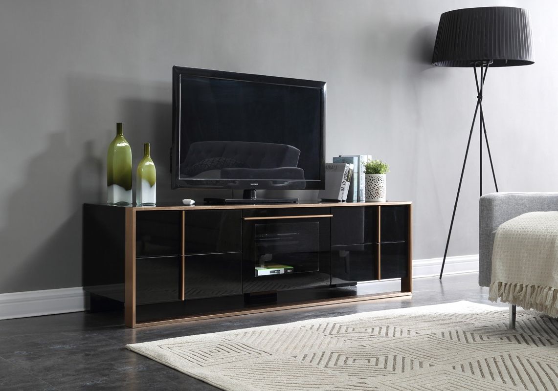 Nova Domus Cartier Modern Black & Rosegold Tv Stand With Most Recently Released Rfiver Modern Black Floor Tv Stands (View 8 of 10)