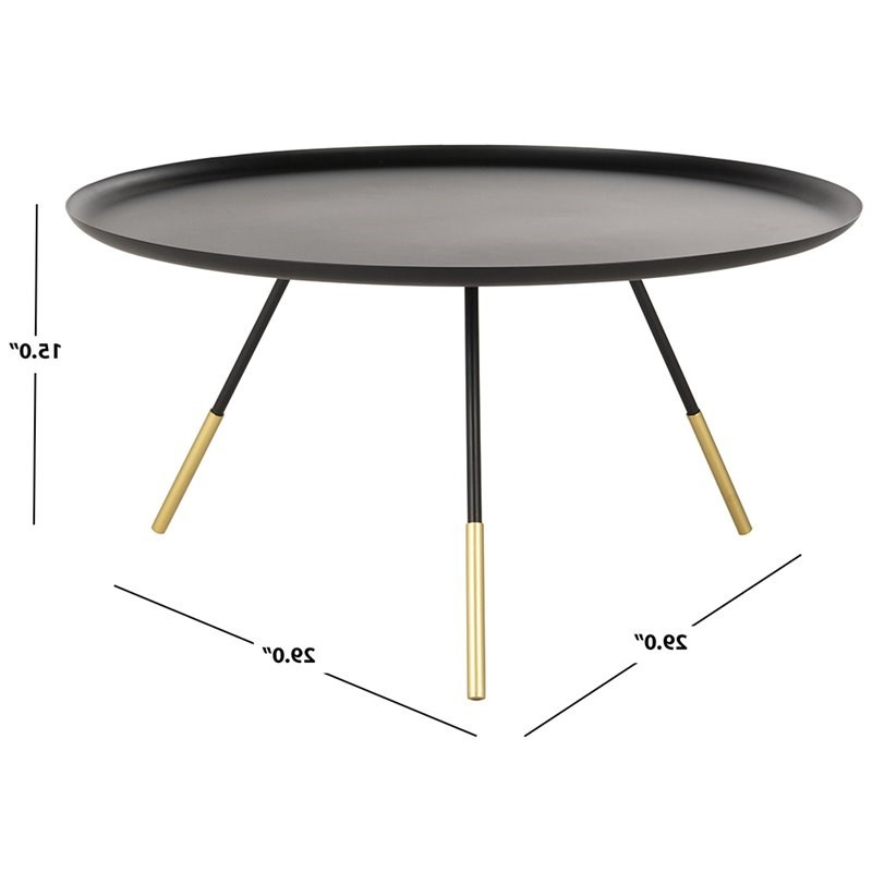 Orsen Tv Stands In Preferred Safavieh Orson 29" Round Metal Coffee Table In Black And (View 18 of 25)