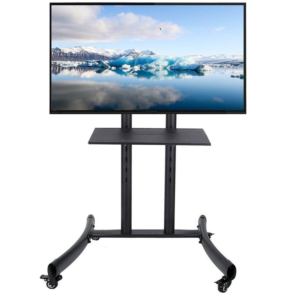 Popular Mobile Tv Stand For Flat Screen Panel Led Lcd Plasma With In Mobile Tv Stands With Lockable Wheels For Corner (Photo 4 of 10)
