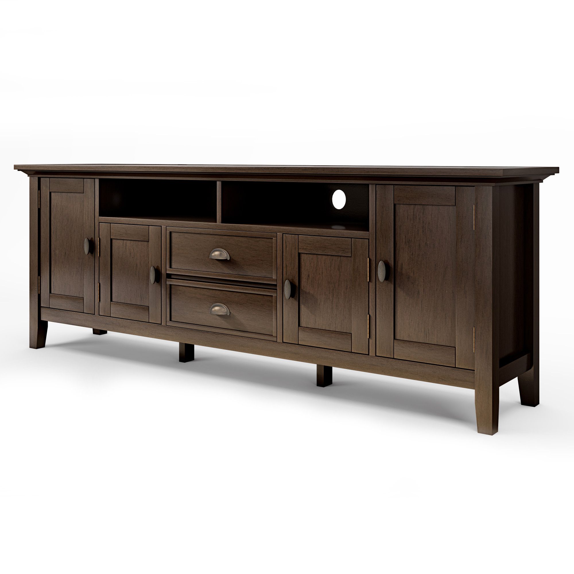 Preferred Brooklyn + Max Stanwick Solid Wood 72 Inch Wide Rustic Tv With Bromley Extra Wide Oak Tv Stands (View 5 of 25)