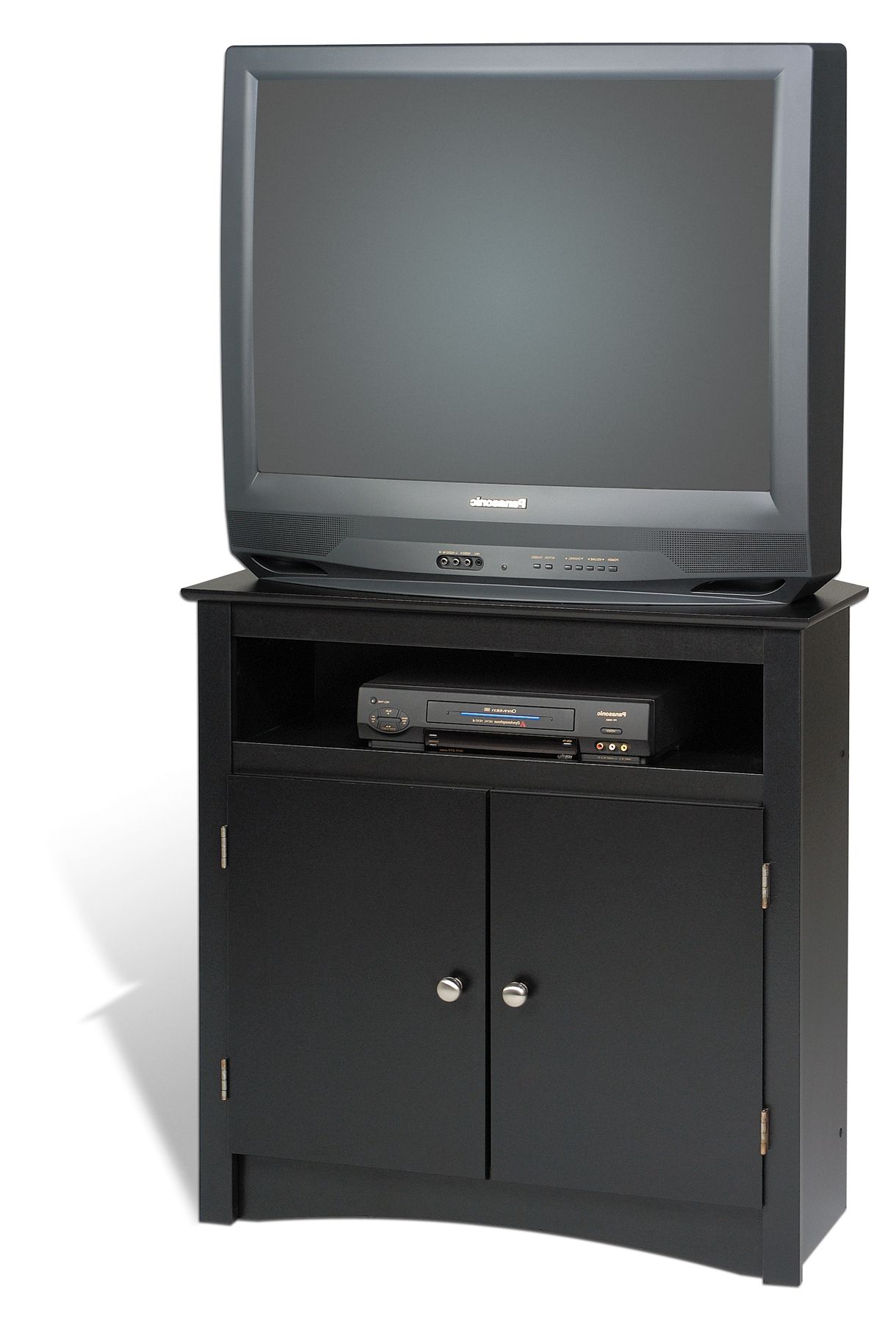 Prepac, Black Tall Corner Tv Cabinet Btv3232, Furniture In Popular Modern 2 Glass Door Corner Tv Stands (Photo 10 of 10)
