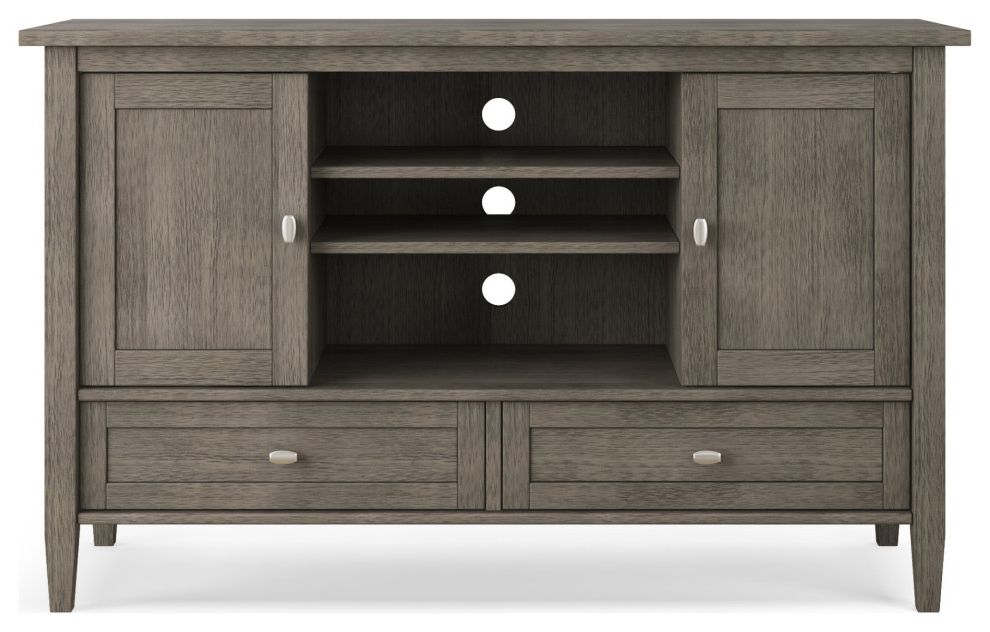Recent Mission Corner Tv Stands For Tvs Up To 38" With Regard To Warm Shaker Solid Wood 47 In Wide Tv Media Stand & For Tvs (Photo 2 of 10)