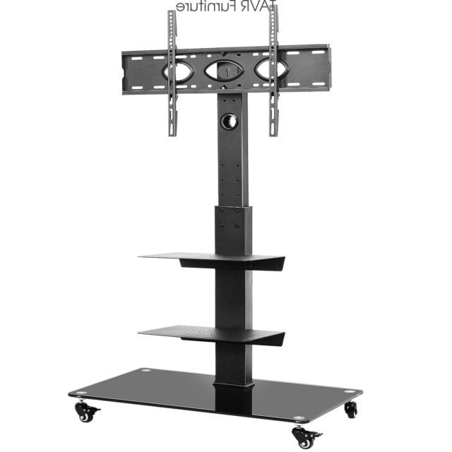 Rolling Tv Stand With Swivel Mount For 32" 65" Lcd Led Pertaining To Preferred Easyfashion Adjustable Rolling Tv Stands For Flat Panel Tvs (Photo 1 of 10)