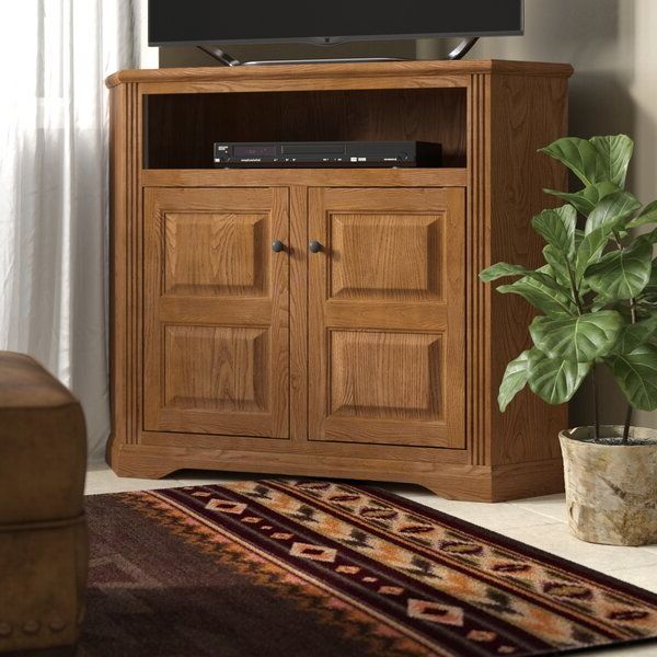 Rustic Corner 50" Solid Wood Tv Stands Gray Pertaining To Trendy Loon Peak® Glastonbury Solid Wood Corner Tv Stand For Tvs (View 3 of 10)
