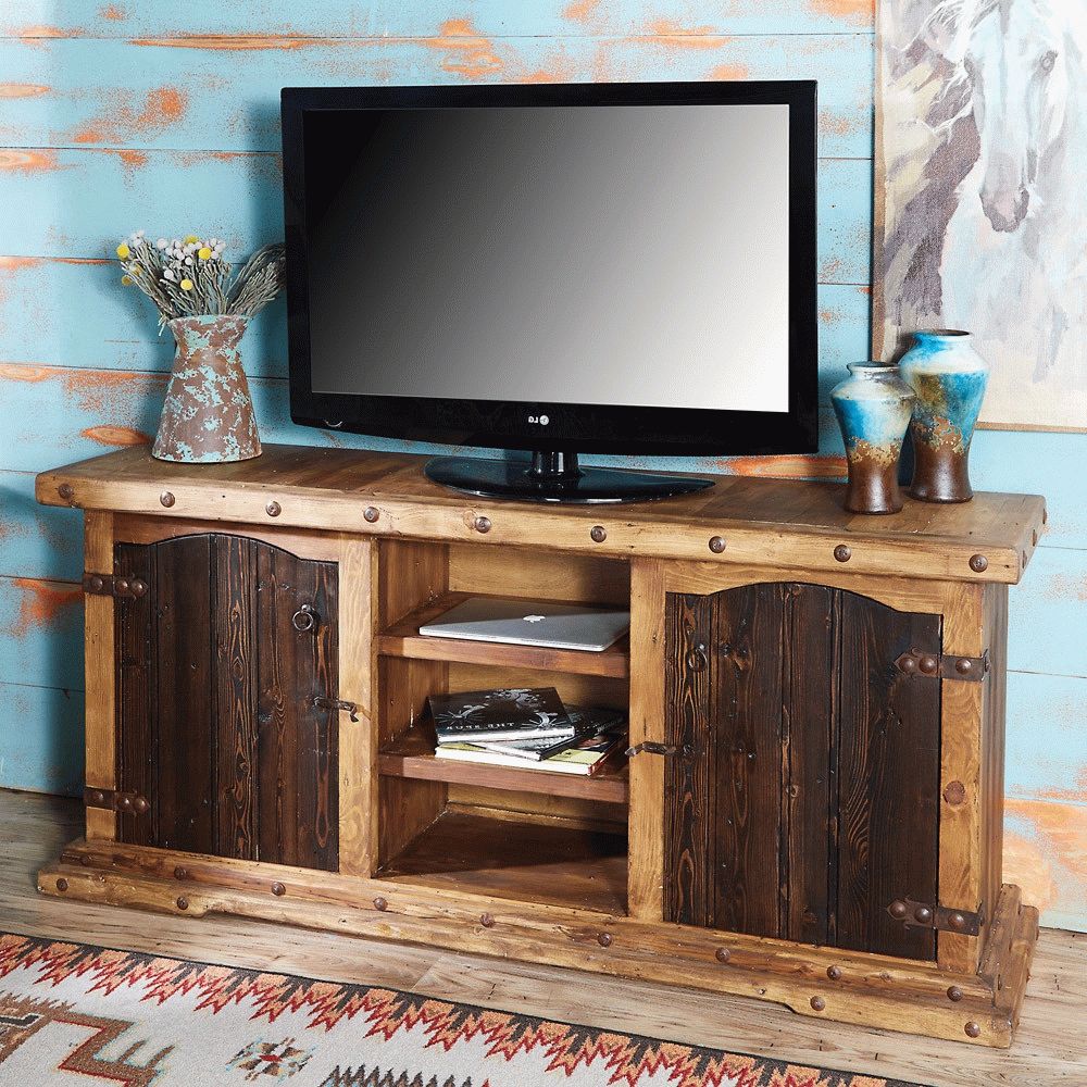 Rustic Tv Stands: Hacienda Tv Console Cabinet Regarding Current Rustic Country Tv Stands In Weathered Pine Finish (View 9 of 10)