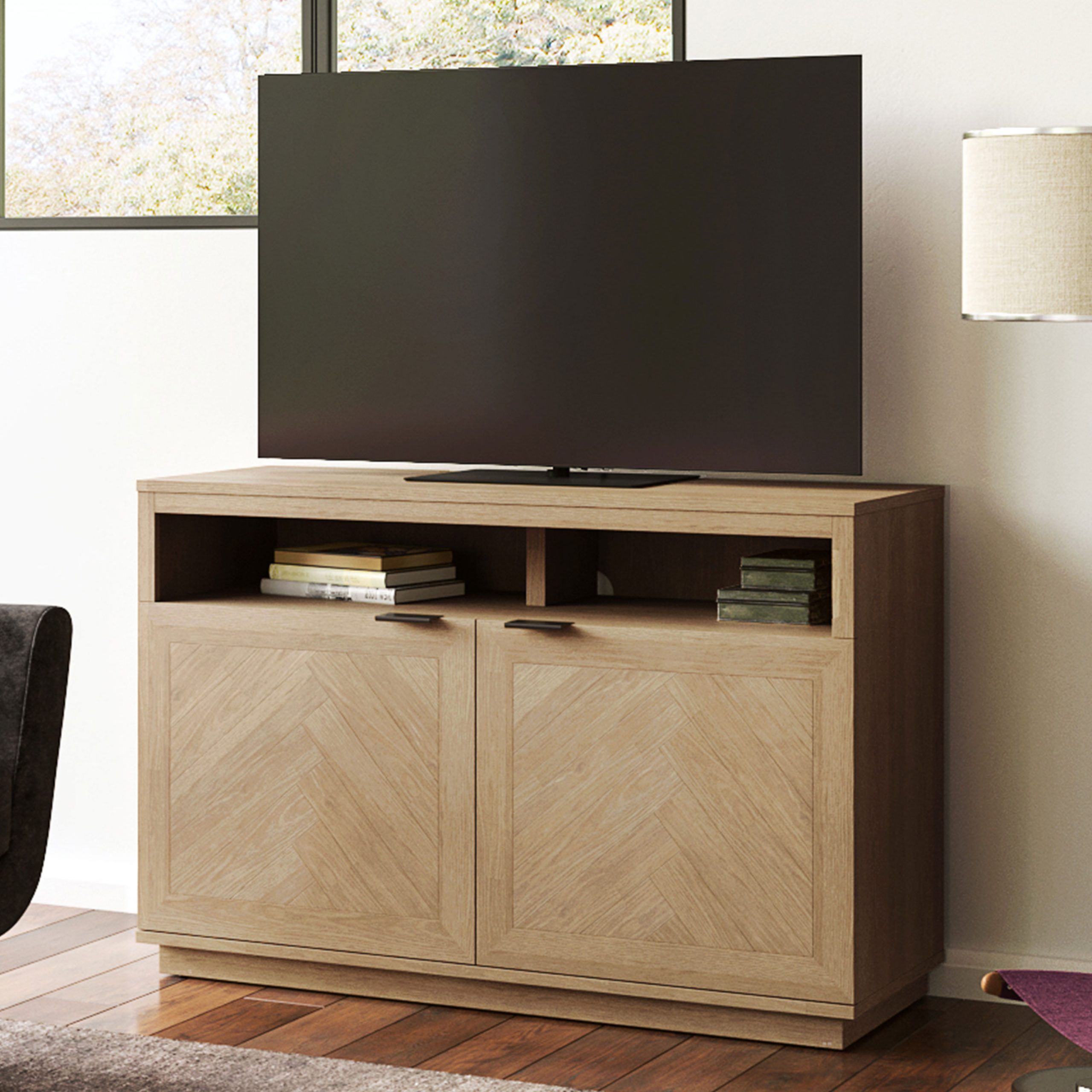 Sahika Tv Stands For Tvs Up To 55" For Current Better Homes & Gardens Hendrix Herringbone Style Tv Stand (View 6 of 25)