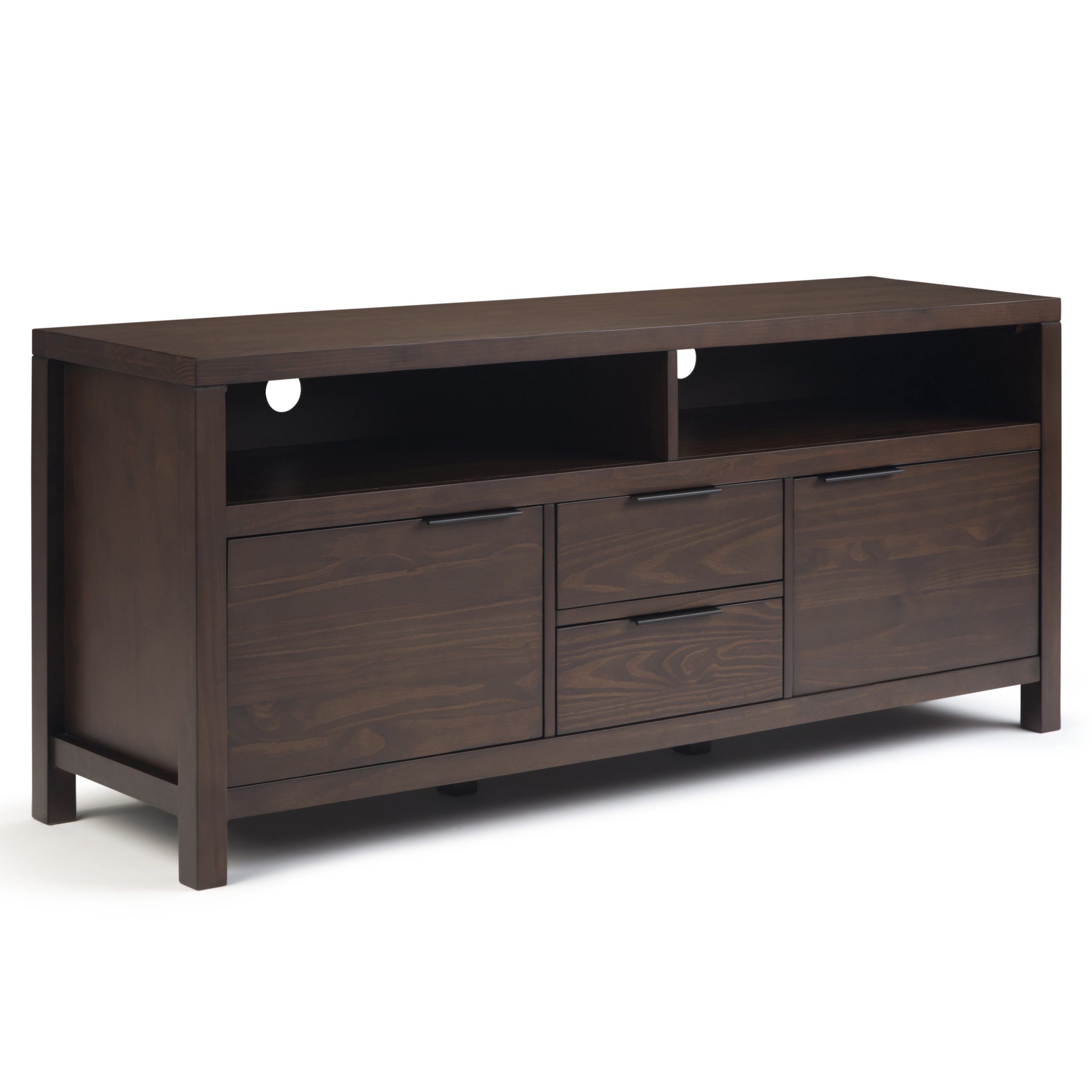 Solid Wood Tv Stands For Tvs Up To 65" Inside Favorite Brooklyn + Max Auster Solid Wood 60 Inch Wide Contemporary (View 13 of 25)