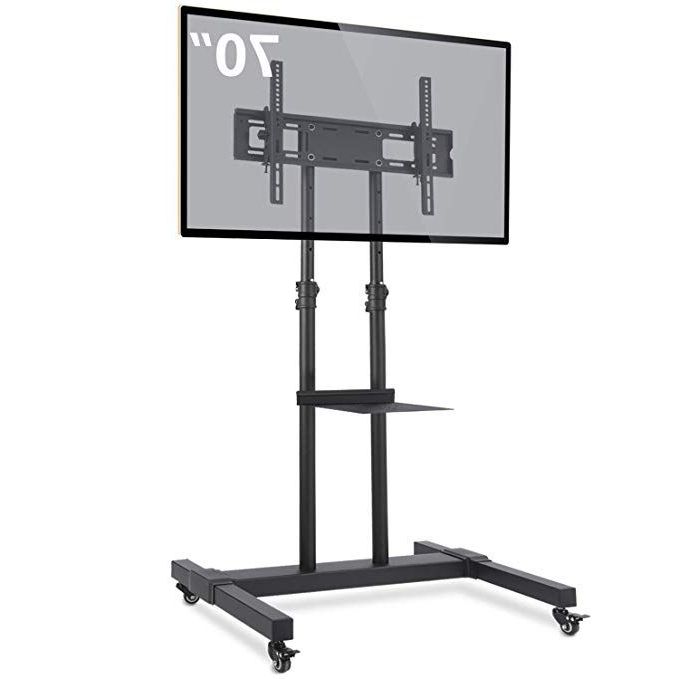 Tavr Mobile Tv Stand Rolling Tv Cart Floor Stand With With Best And Newest Fitueyes Rolling Tv Cart For Living Room (Photo 1 of 10)