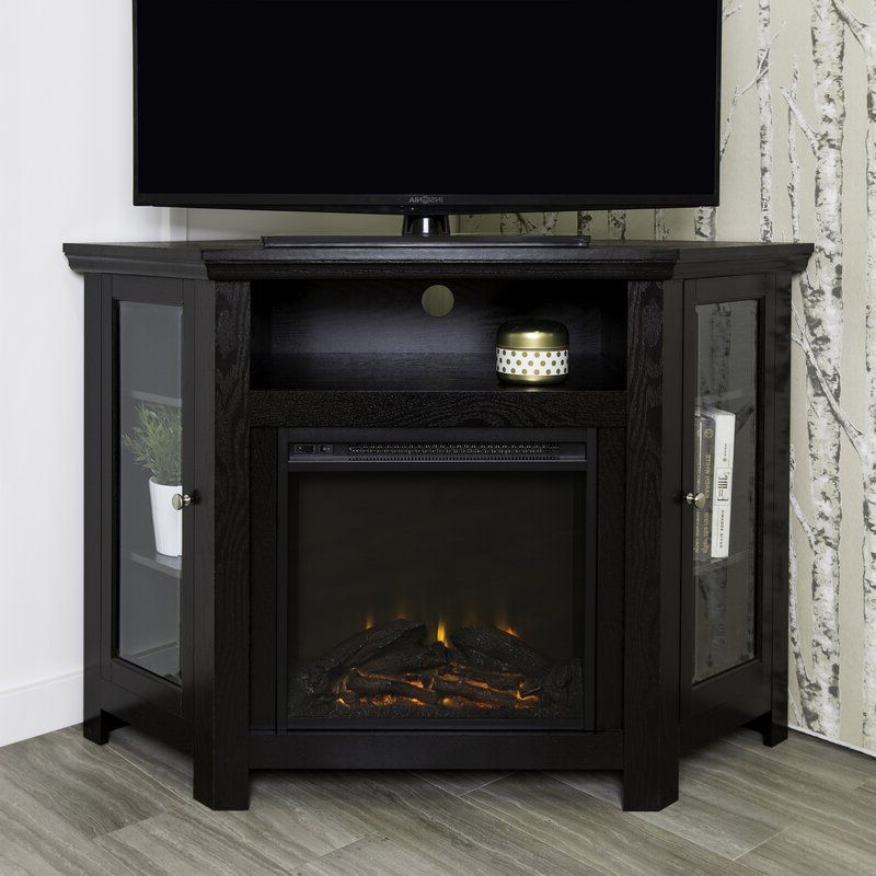 Tieton Corner Tv Stand For Tvs Up To 50" With Electric Throughout 2017 Neilsen Tv Stands For Tvs Up To 50" With Fireplace Included (View 5 of 25)