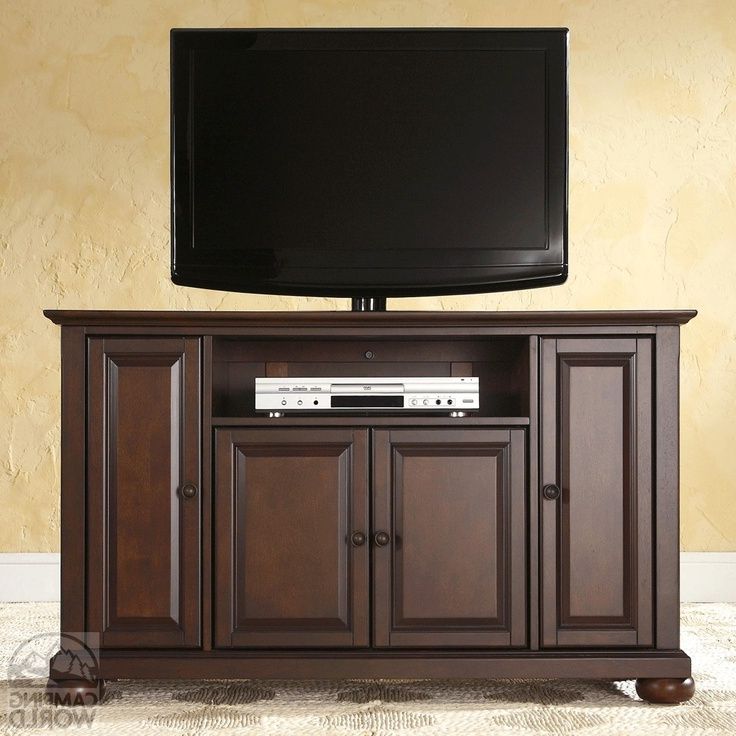 Trendy Alexandria Corner Tv Stands For Tvs Up To 48" Mahogany For Alexandria 48" Tv Stand In Vintage Mahogany Finish (Photo 3 of 10)