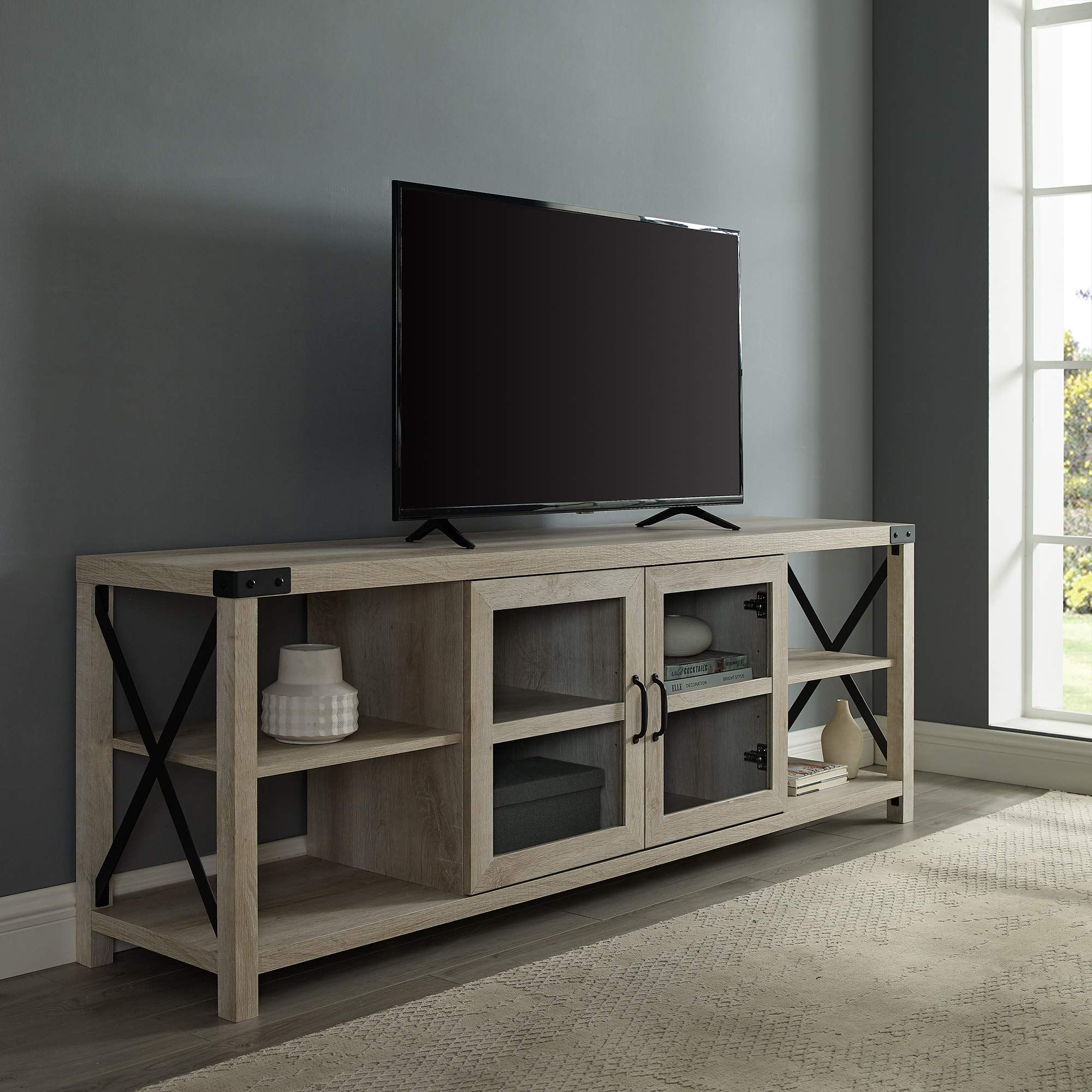 Featured Photo of 2024 Best of Wide Tv Stands Entertainment Center Columbia Walnut/black