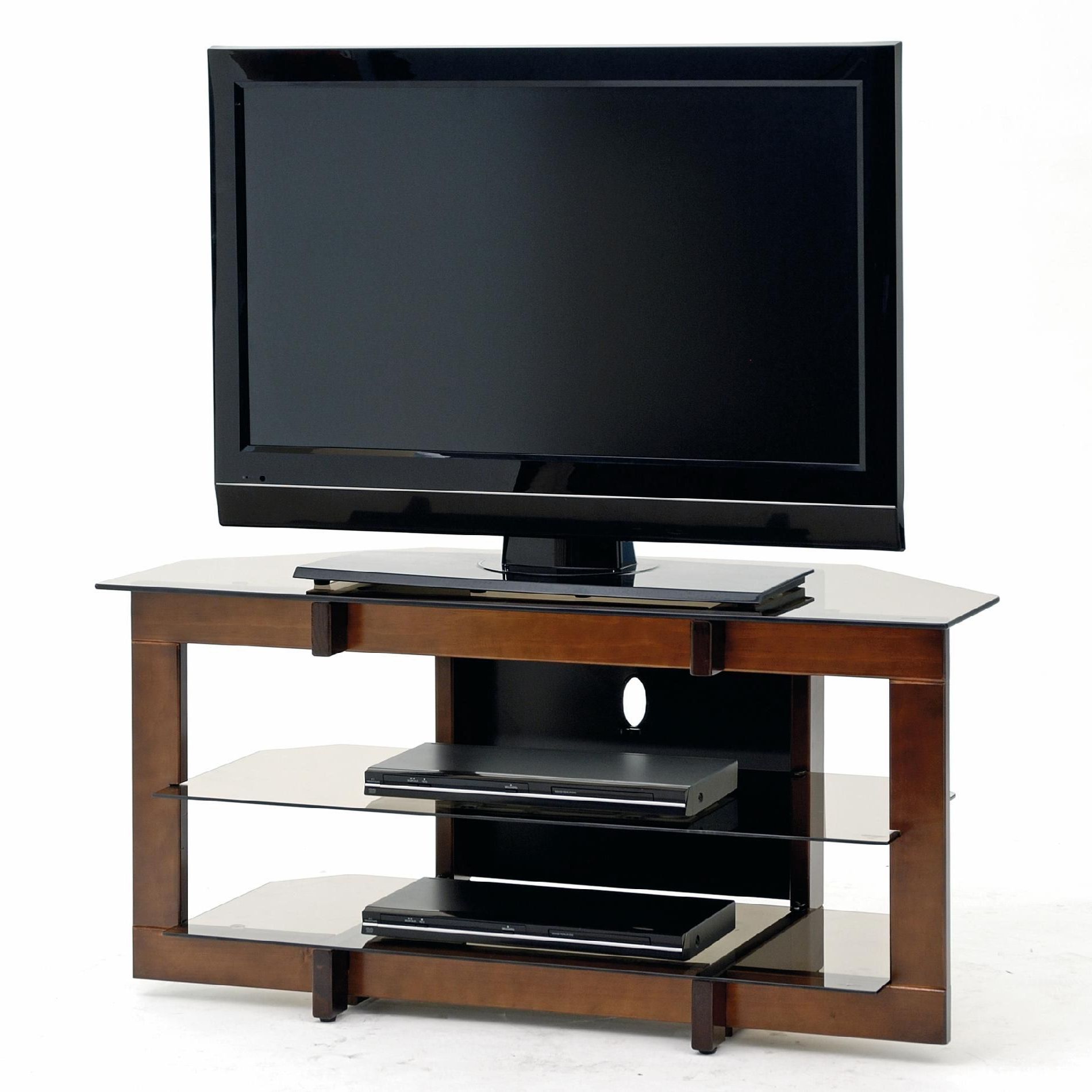Featured Photo of Top 10 of Contemporary Black Tv Stands Corner Glass Shelf