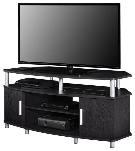 Tv Stands With Cable Management For Most Recent Contemporary Corner Tv Stand In Mdf With A Wide Open Shelf (Photo 5 of 10)