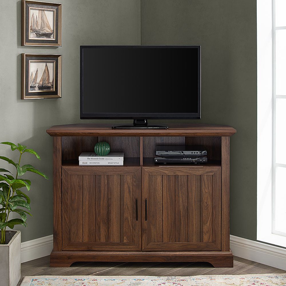 Walker Edison Corner Tv Stand For Most Tvs Up To 50" Dark Throughout Recent Camden Corner Tv Stands For Tvs Up To 50" (View 1 of 10)
