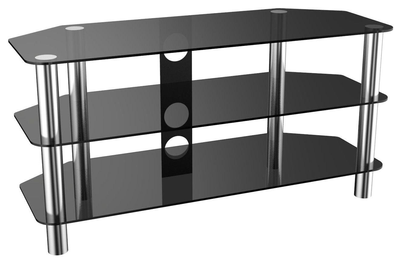 Well Known Stealth Mounts Sm 05bc 1000mm Universal Corner Tv Stand With Regard To Glass Shelves Tv Stands For Tvs Up To 50" (View 3 of 10)