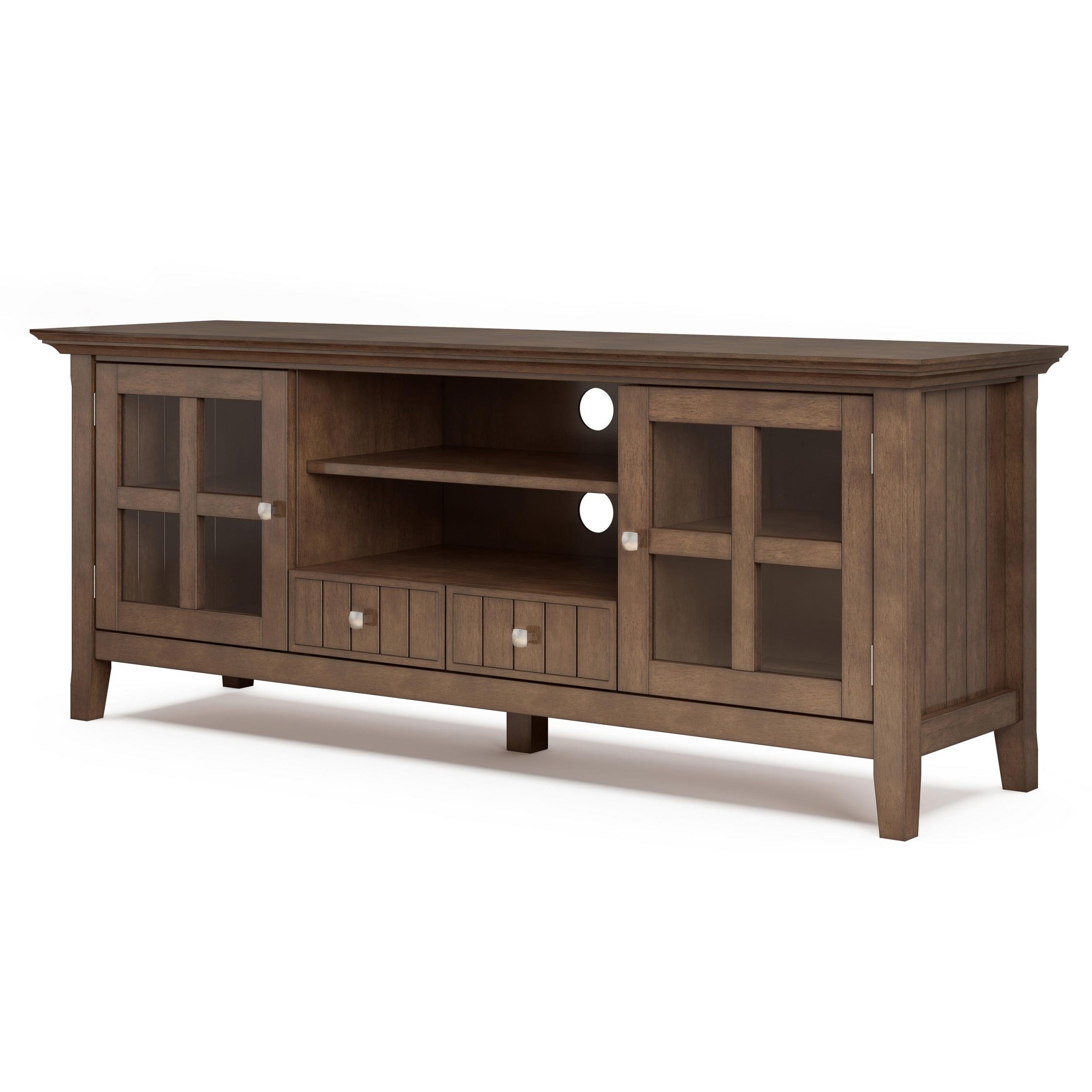 Well Known Tribeca Oak Tv Media Stand In Simpli Home Acadian Solid Wood 60 Inch Wide Rustic Tv (View 5 of 10)