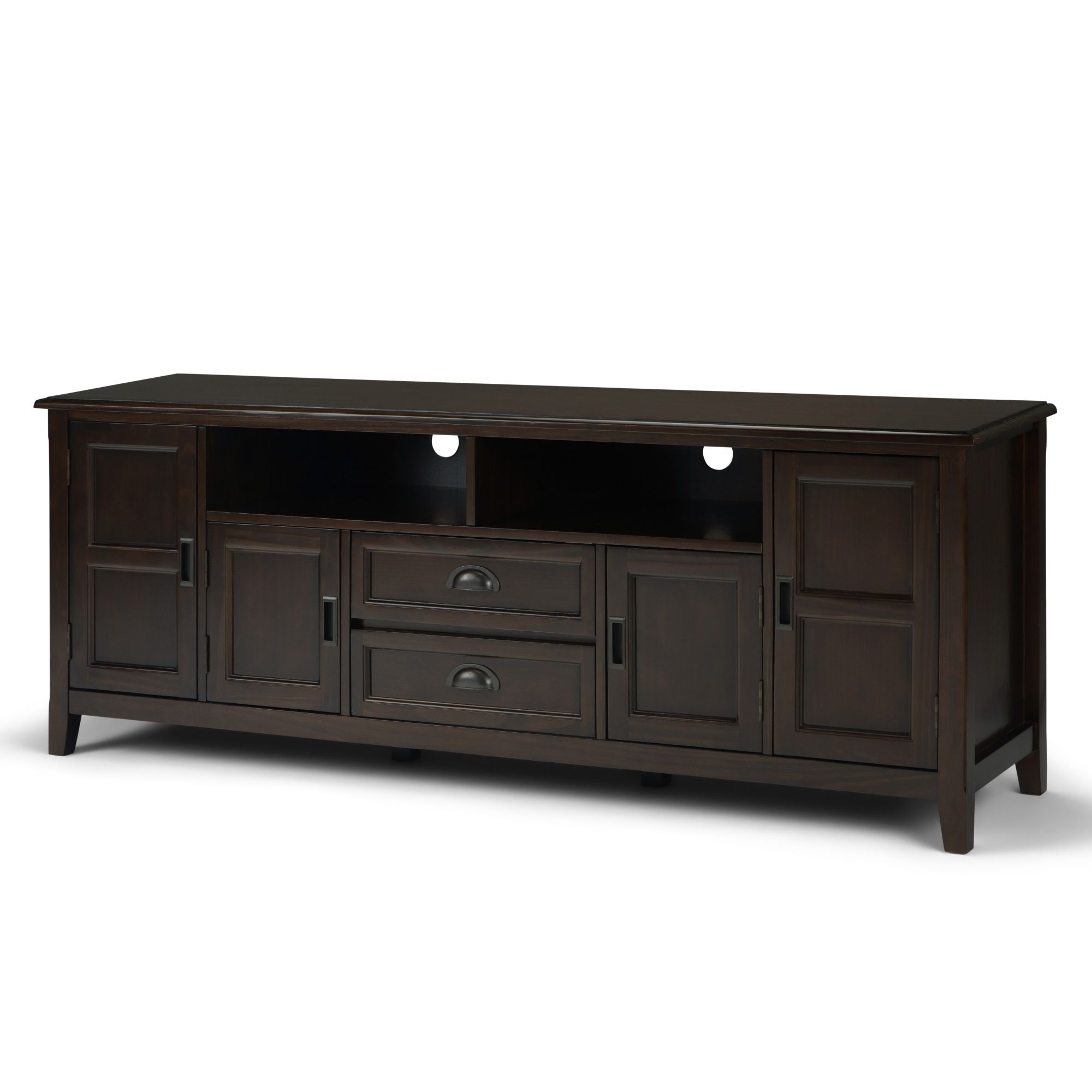 Well Liked Indi Wide Tv Stands In Burlington Solid Wood 72 Inch Wide Traditional Tv Media (View 6 of 25)