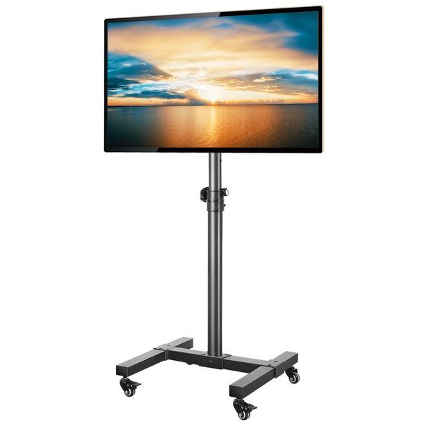 Well Liked Rfiver Mobile Tv Cart/stand For 13 42 Inch Flat Screen Or For Rolling Tv Cart Mobile Tv Stands With Lockable Wheels (View 2 of 10)