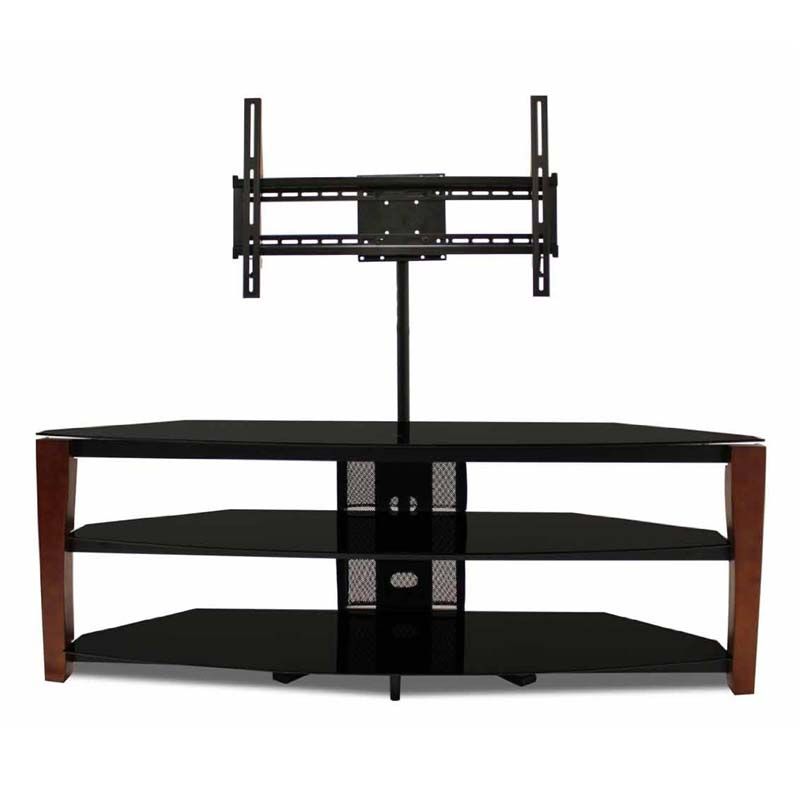 Well Liked Tech Craft Solid Wood And Black Glass Tv Stand With 60 In Within Rfiver Black Tabletop Tv Stands Glass Base (Photo 8 of 10)