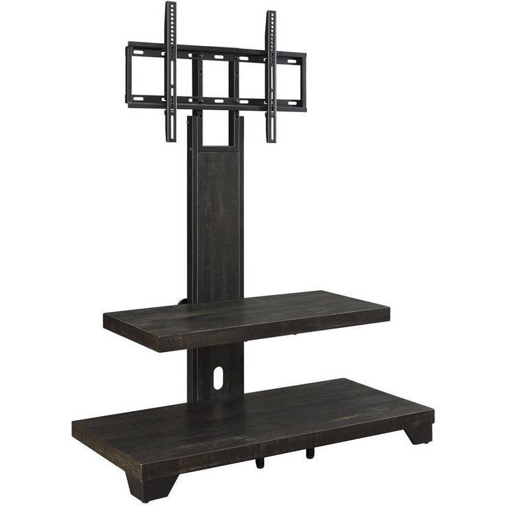 Whalen Shelf Tv Stands With Floater Mount In Weathered Dark Pine Finish Regarding Recent Pinfelipe On Tv Stand Decor In  (View 8 of 10)