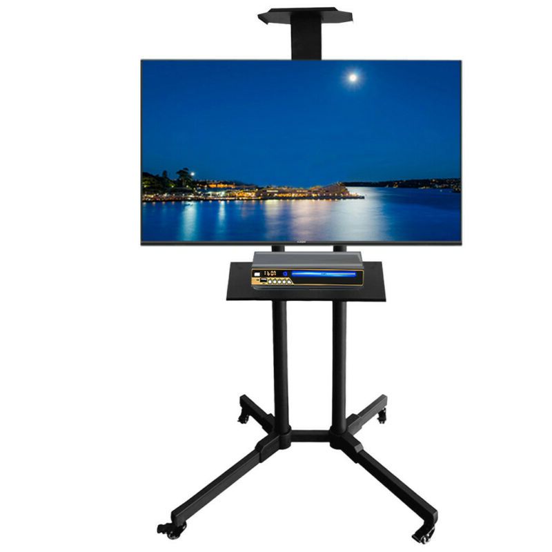 Widely Used Easyfashion Adjustable Rolling Tv Stands For Flat Panel Tvs Throughout Adjustable Mobile Tv Stand Mount Universal Flat Screen (Photo 3 of 10)