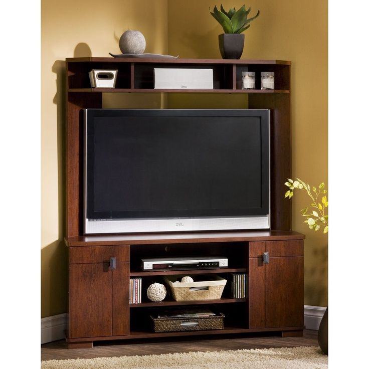 Wood Corner Storage Console Tv Stands For Tvs Up To 55" White Regarding Best And Newest South Shore Vertex Corner 48" Tv Stand In Classic Cherry (Photo 4 of 10)