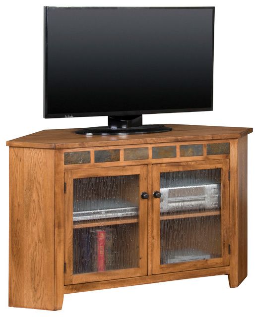 Zena Corner Tv Stands In Most Up To Date Sedona Corner Tv Console – Craftsman – Entertainment (Photo 4 of 10)