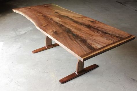 2019 Dark Walnut And Black Dining Tables Within Bookmatched Unsteamed Black Walnut Table With Breadboard (View 9 of 10)