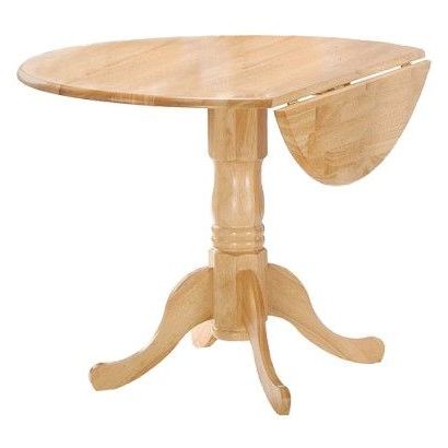 2019 Round Pedestal Dining Tables With One Leaf With Regard To 42" Mason Round Dual Drop Leaf Extendable Dining Table (View 6 of 10)