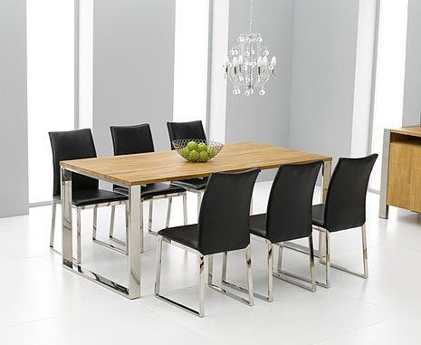 2020 Chrome Dining Table, Dining Table, Black Dining Chairs Within White And Black Dining Tables (View 2 of 10)