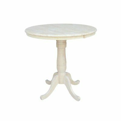 36" Round Top Pedestal Table With 12" Leaf –  (View 4 of 10)