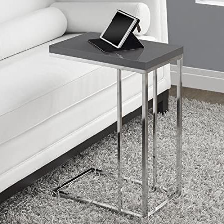 Amazon: Monarch Specialties End Table – Glossy Gray With Regard To Most Recent Glossy Gray Dining Tables (View 6 of 10)