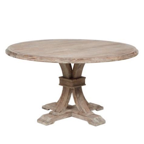 Archer Natural Grey Fixed Pedestal Dining Table From Z In Most Recently Released Gray Dining Tables (View 7 of 10)