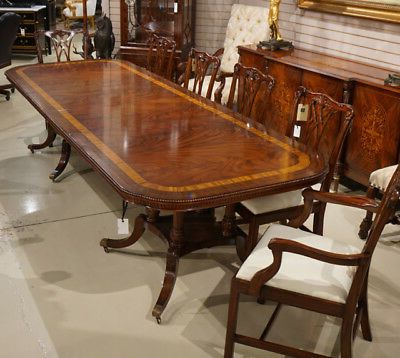 Best And Newest Mahogany Dining Tables For Beautiful 10' Traditional Flamed Mahogany 2 Pedestal (View 3 of 10)